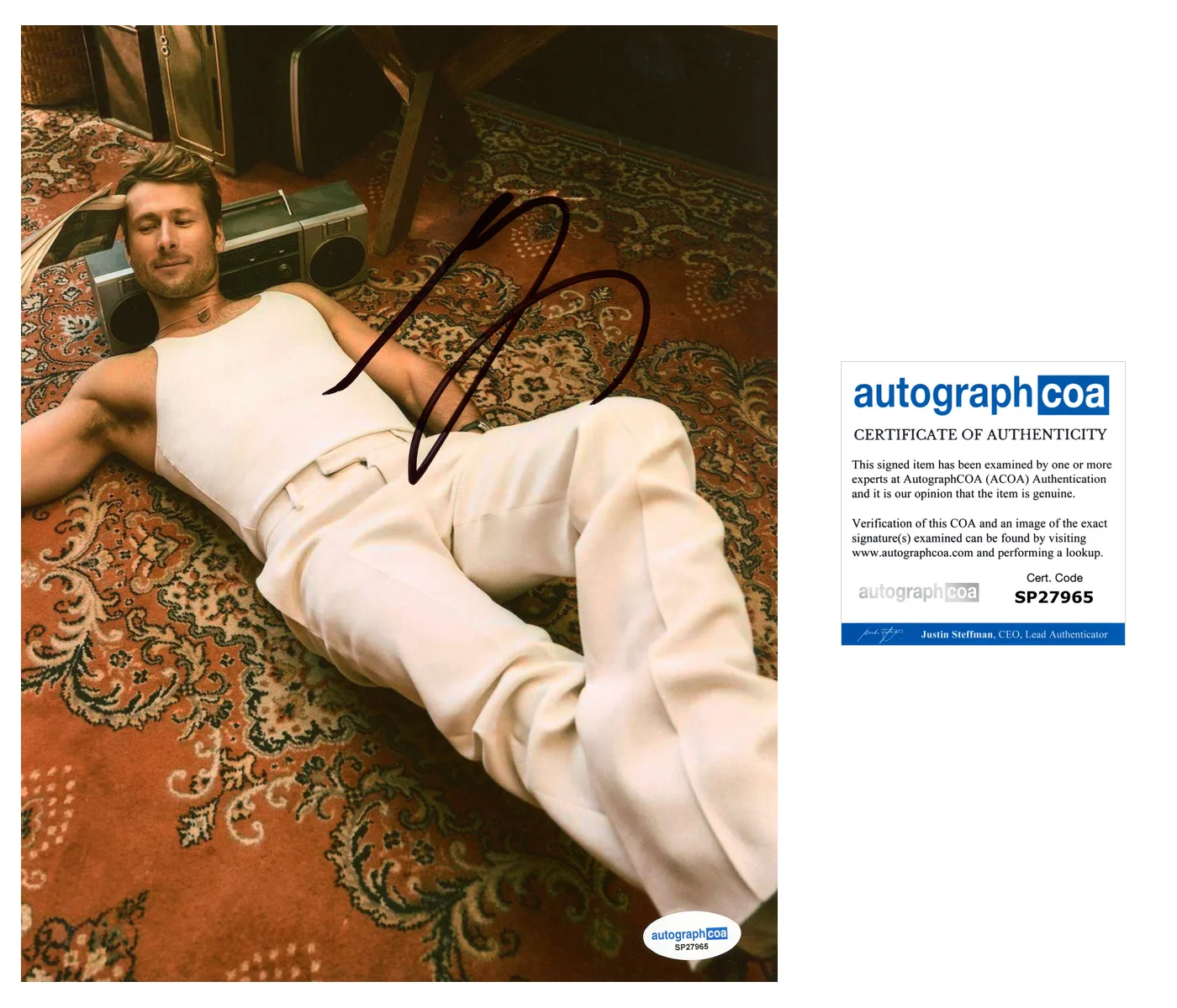 Glen Powell — Glen Powell ‘Top Gun: Maverick’ Signed Autographed ‘Hangman' 8x10 Photo ACOA