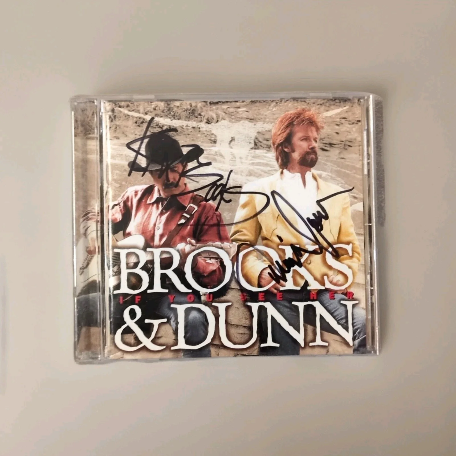 Brooks & Dunn If You See Her Signed Autographed CD Country Music How Long Gone, изображение 3