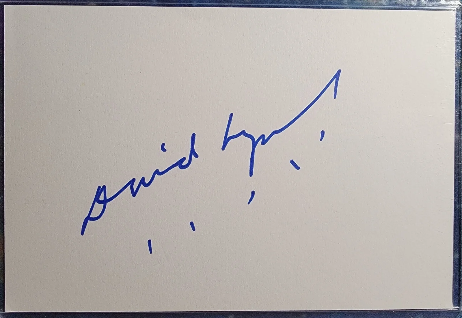 David Lynch — David Lynch Authentic Signed Index Card W/ ACOA Twin Peaks Mulholland Drive