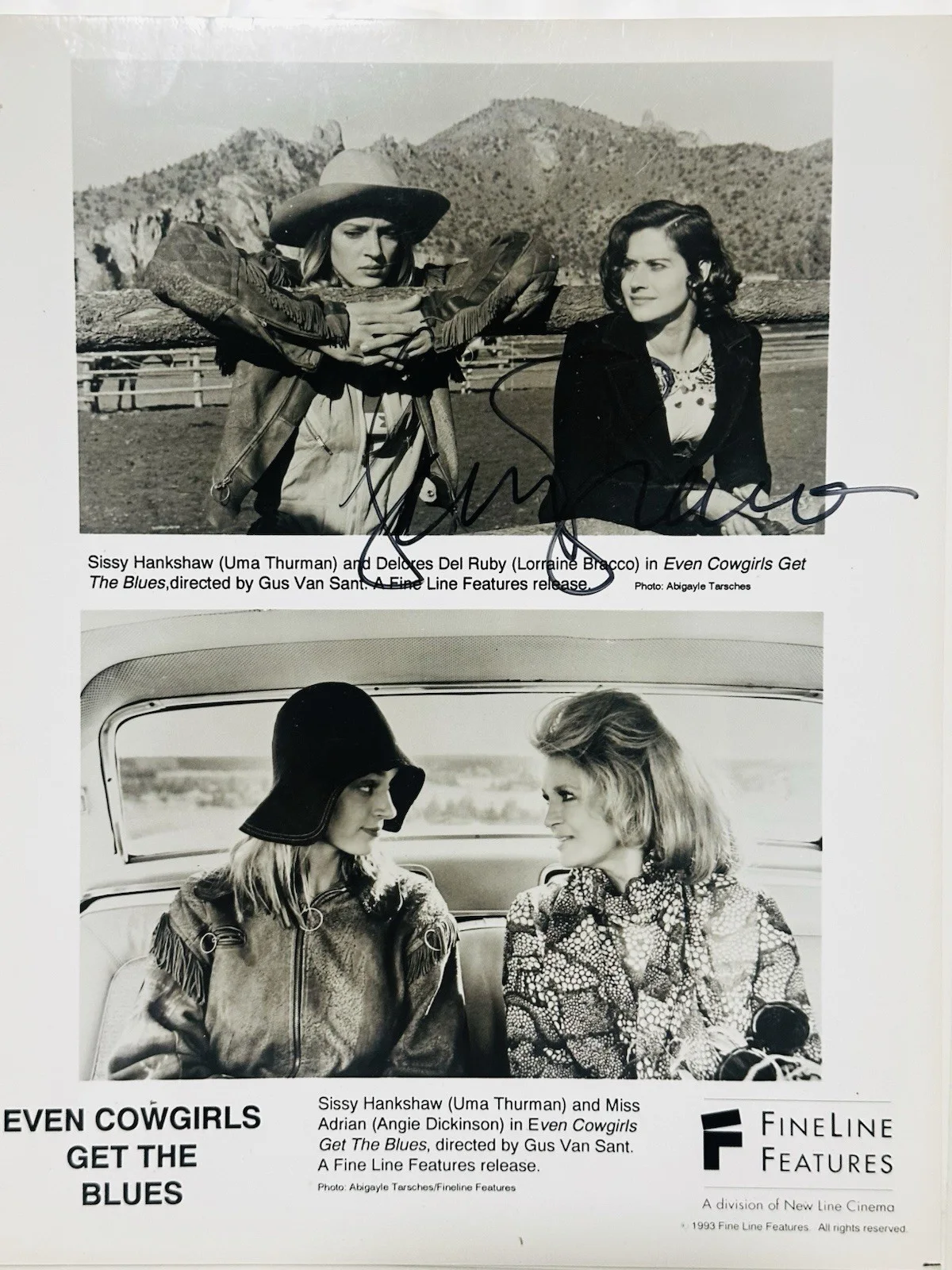 Lorraine Bracco — Lorraine Bracco signed Cowgirls Get The Blues 8x10 Original B&W Photo Goodfellas, изображение 2