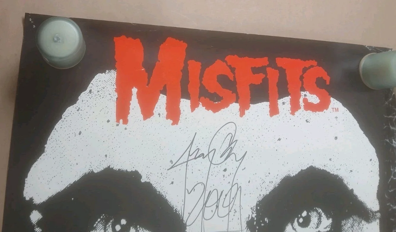 Misfits Signed Poster Jerry Only Punk Rock Fiend Skull 2001 Pace 36 X 24, image 2
