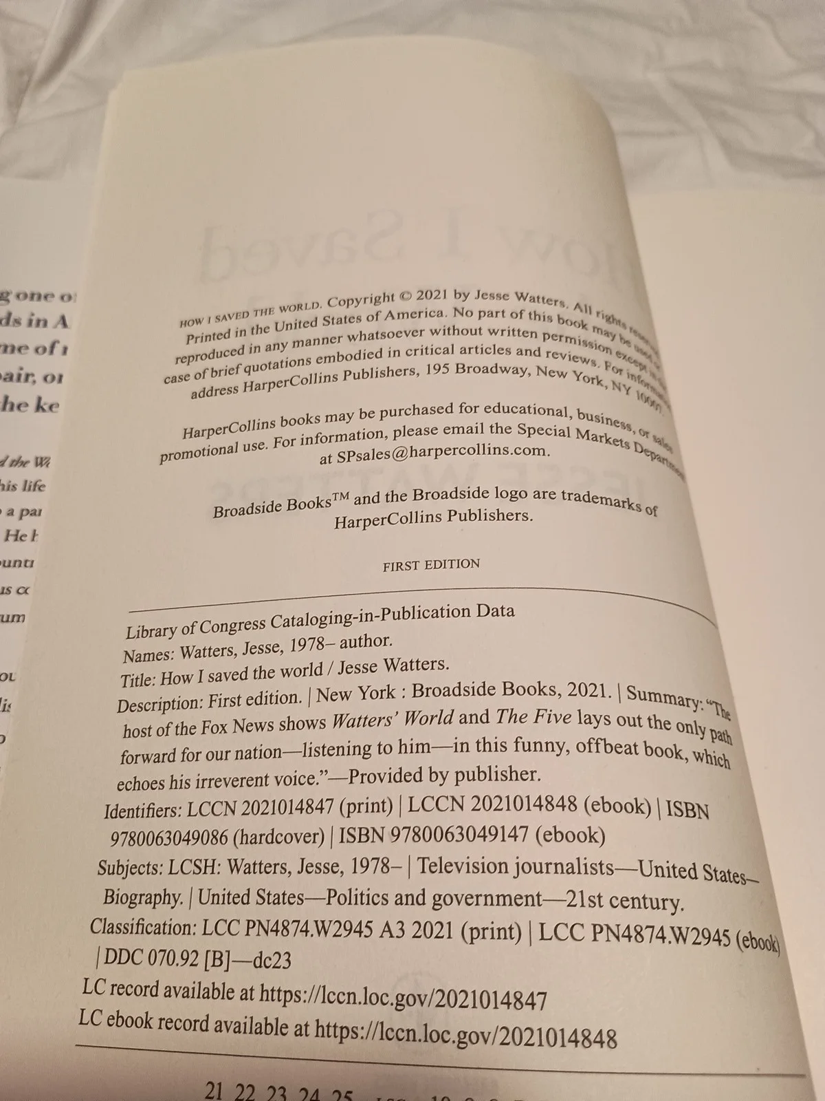 How I Saved the World by Jesse Watters (2021, Hardcover) Signed First Edition, изображение 3