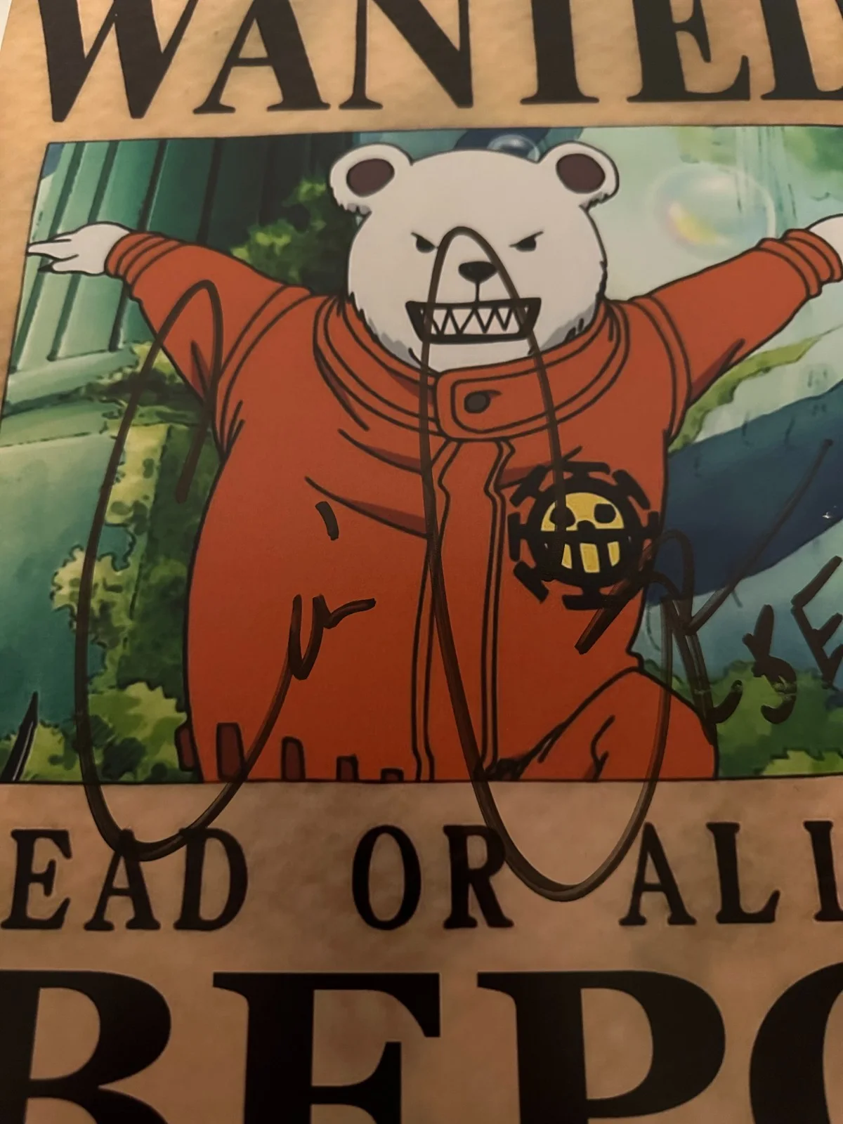Cris George — Cris George Autographed Bepo One Piece Picture 11x17 Signed Anime MAS COA, image 2