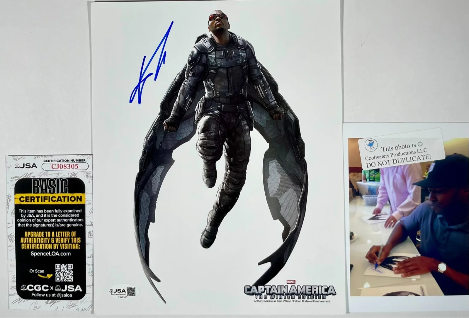 Anthony Mackie — Anthony Mackie Signed Marvel Captain America Winter Soldier 8x10 Photo JSA COA, изображение 2
