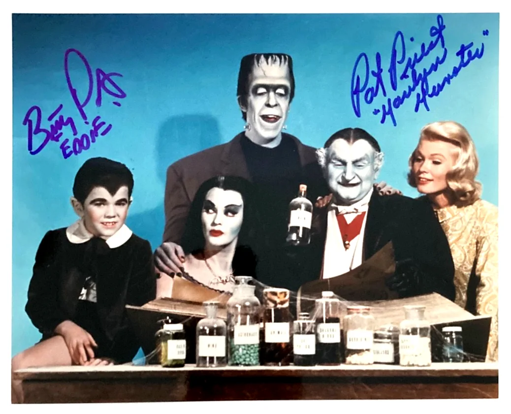 Butch Patrick and Pat Priest — *SIGNED* Butch "EDDIE" Patrick & Pat "MARILYN" Priest "THE MUNSTERS" 8x10 Photo