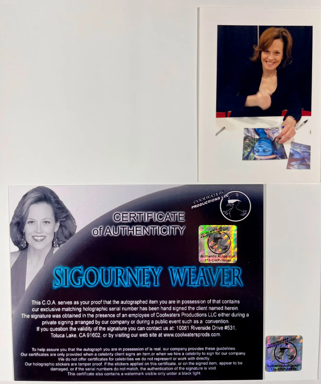 Sigourney Weaver — Sigourney Weaver Signed Avatar 8x10 Photo Autograph Dr Grace Augustine JSA COA, image 4