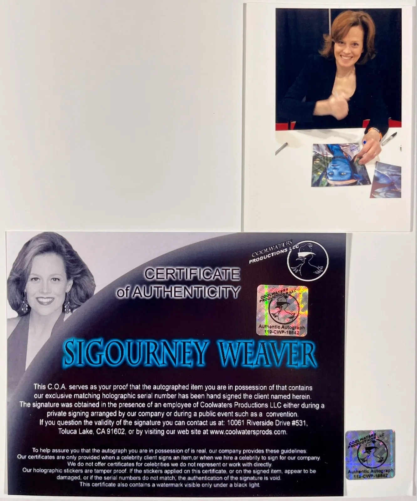 Sigourney Weaver — Sigourney Weaver Signed Avatar 8x10 Photo Autograph Dr Grace Augustine JSA COA, изображение 4