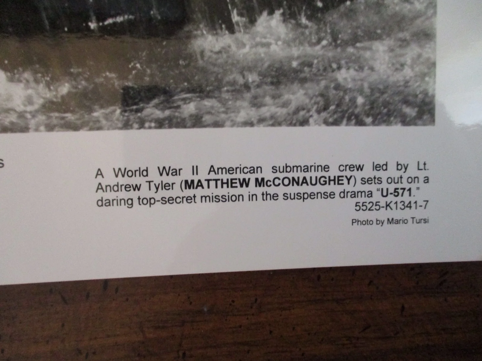 Matthew McConaughey ("U-571")2000 10 x 8 Glossy Black and White Pres s Photo, изображение 3