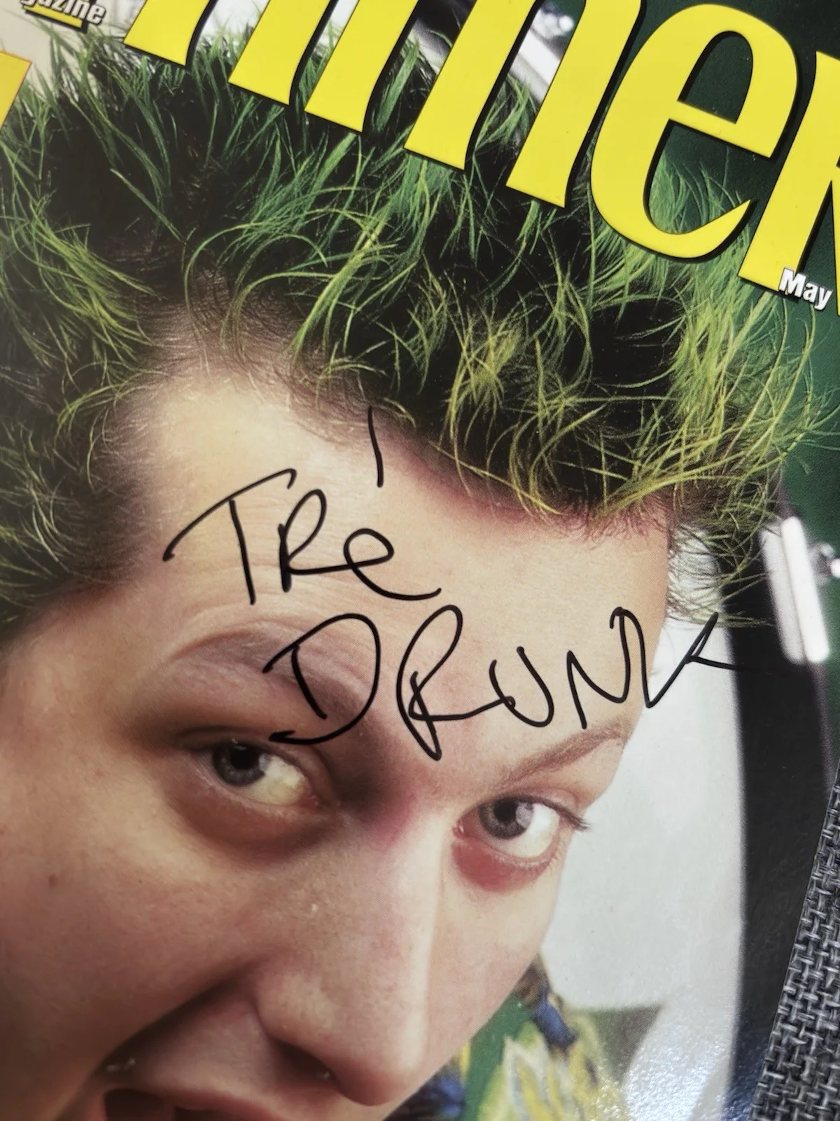 Tre Cool Green Day SIGNED AUTOGRAPHED Modern Drummer Magazine, image 2