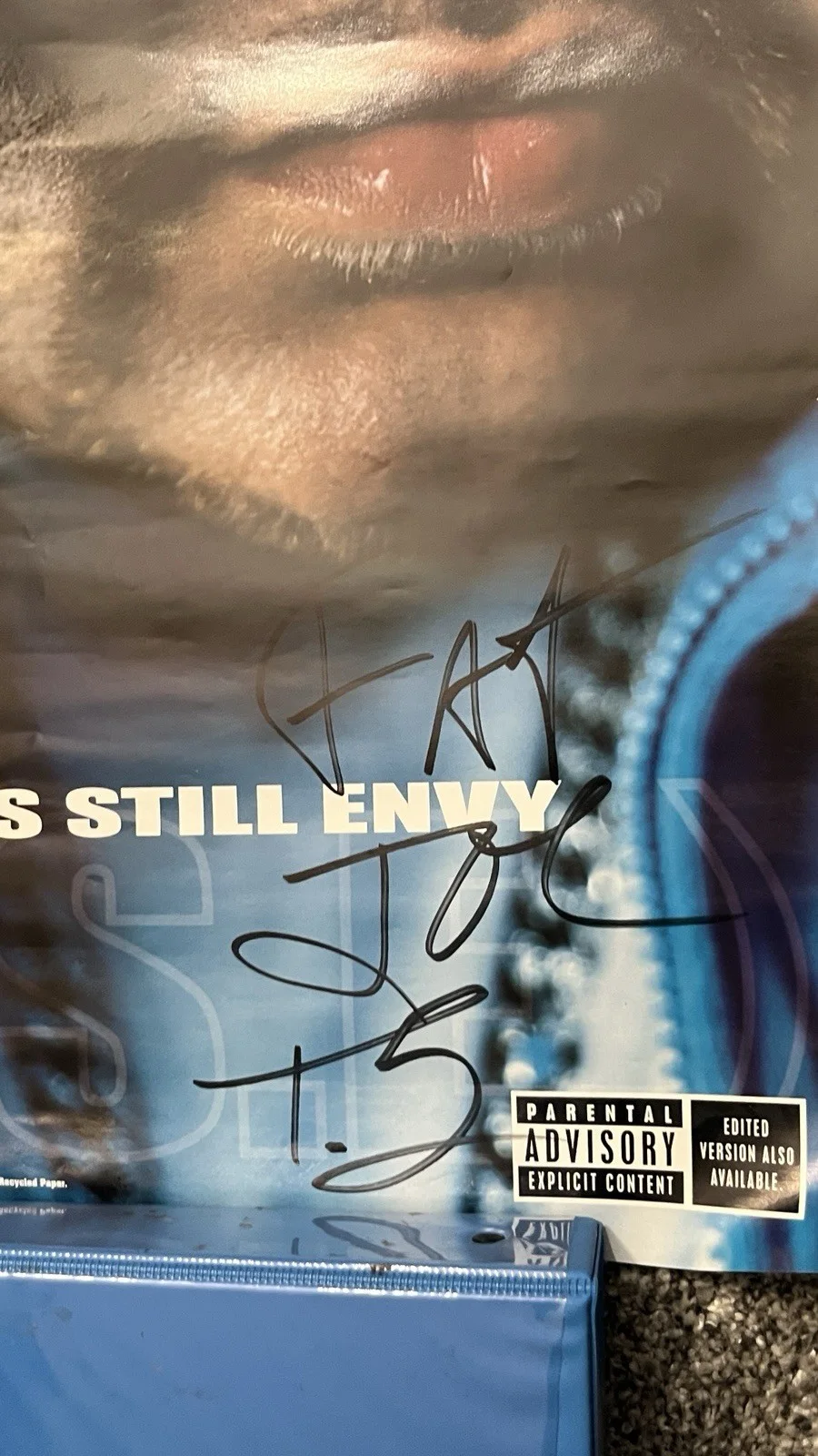 ❄️FAT JOE Jealous Ones Still Envy TS AUTOGRAPH ‘01 18x24 Promo Poster Rap HipHop, изображение 2