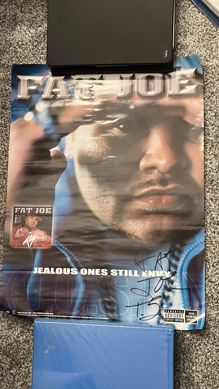 ❄️FAT JOE Jealous Ones Still Envy TS AUTOGRAPH ‘01 18x24 Promo Poster Rap HipHop, изображение 3