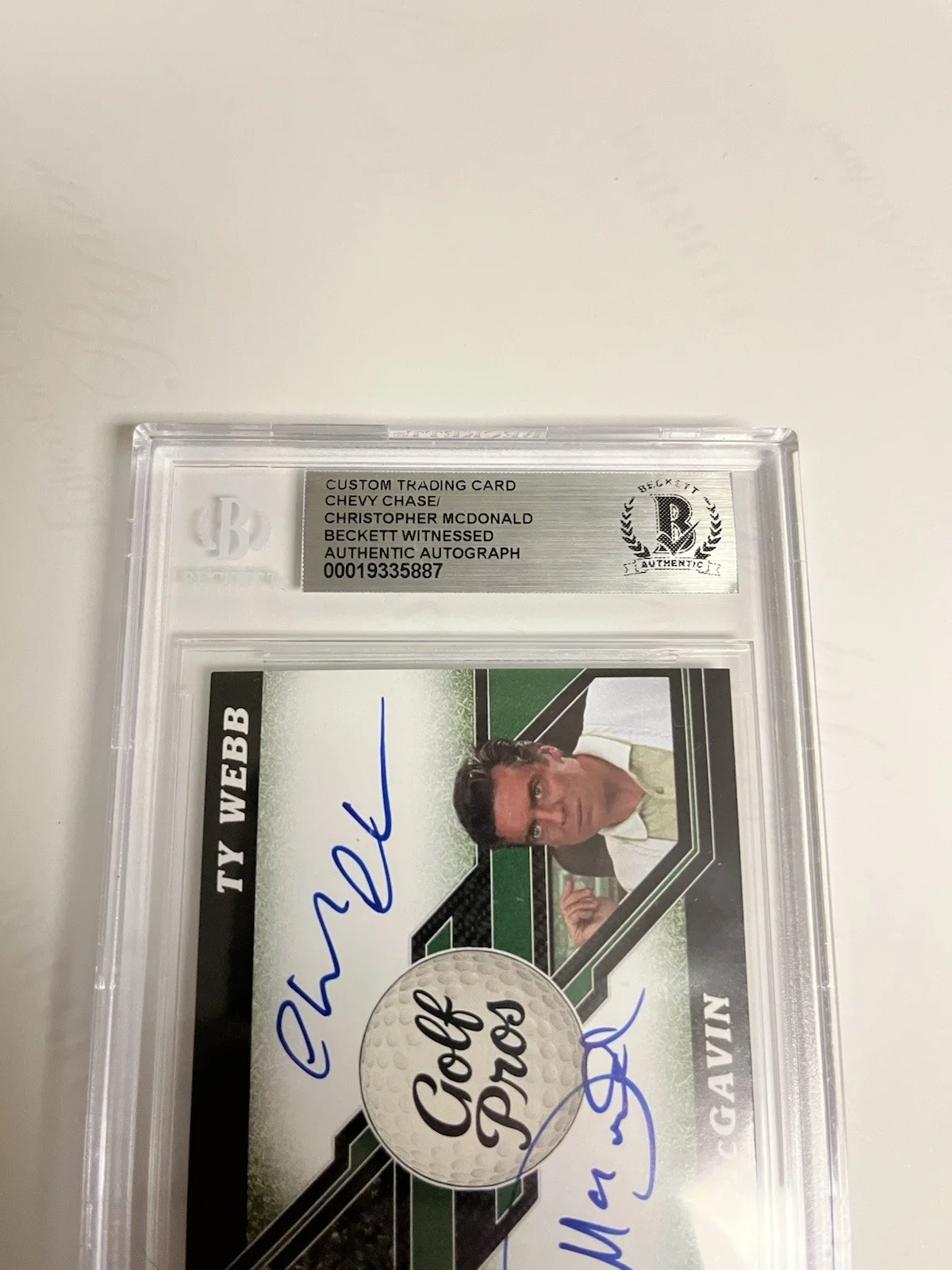 Autographed Chevy Chase And Christopher McDonald Card Beckett Witnessed Signed, изображение 3