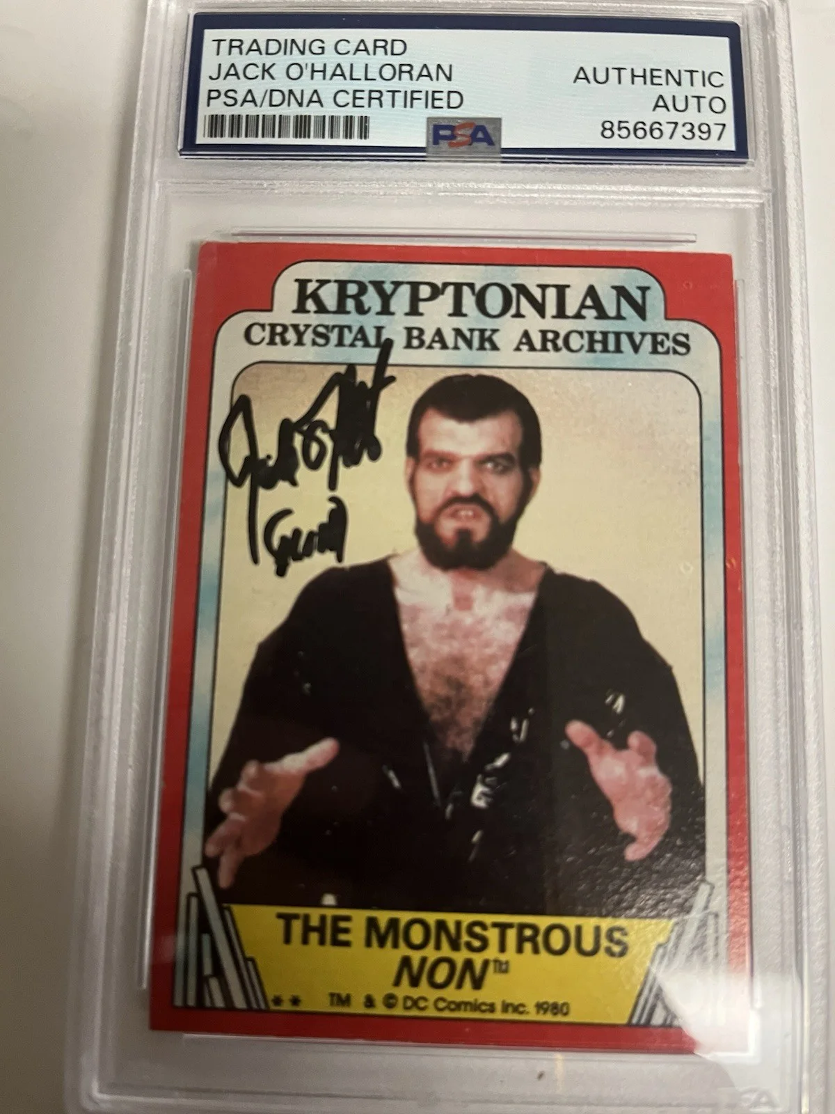 Autographed Jack O’Halloran 1980 Topps Superman Card Insc Non PSA Signed Auto, изображение 2