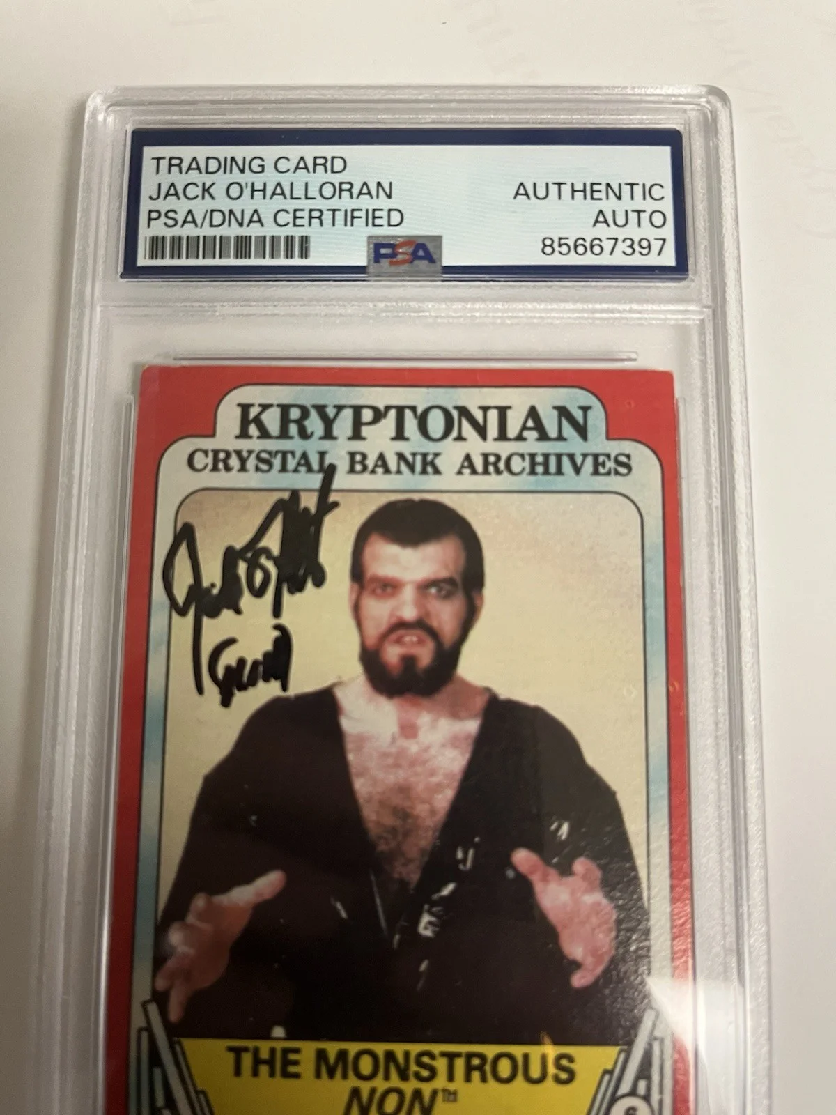 Autographed Jack O’Halloran 1980 Topps Superman Card Insc Non PSA Signed Auto, изображение 3