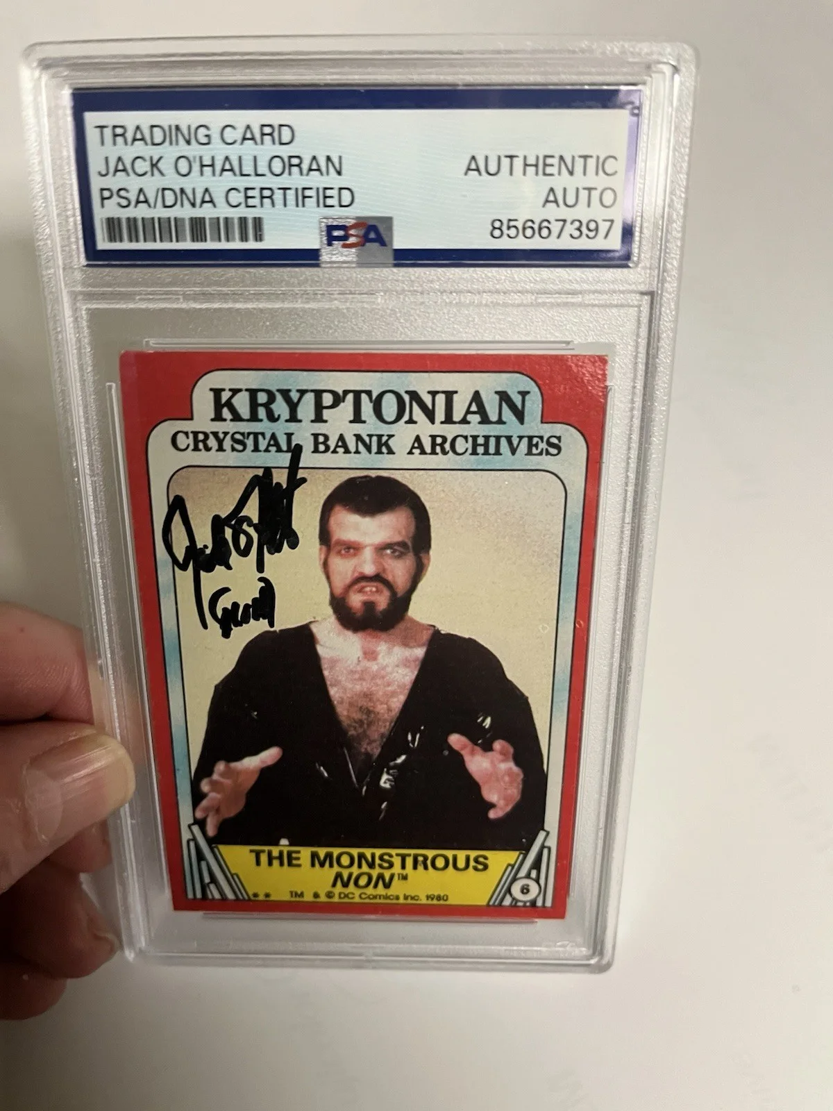 Autographed Jack O’Halloran 1980 Topps Superman Card Insc Non PSA Signed Auto, изображение 5