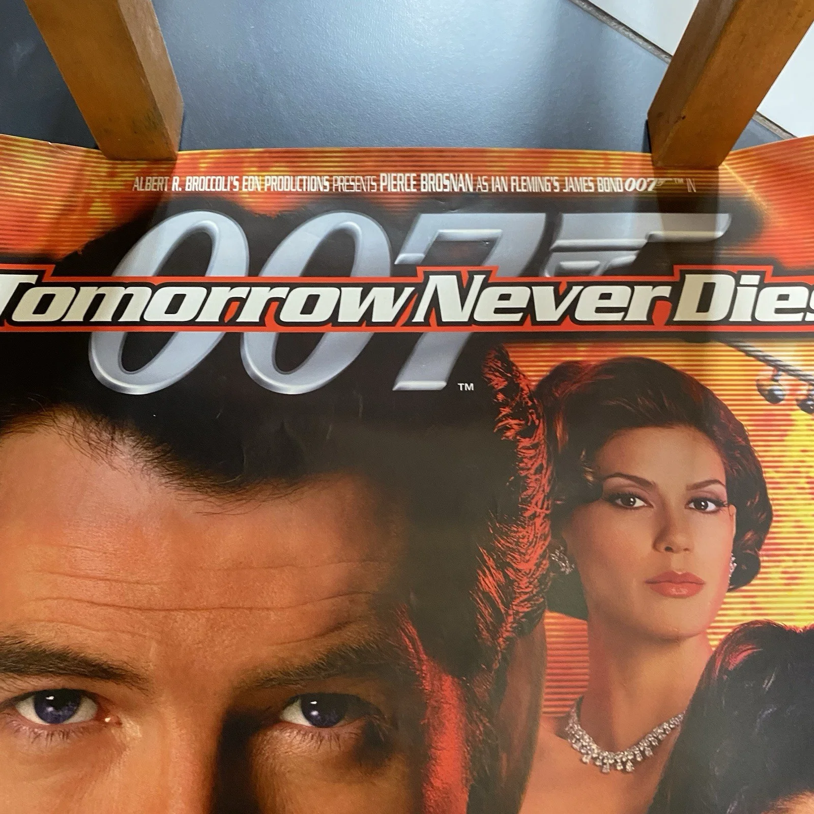 James Bond Tomorrow Never Dies Original 1997 Film Movie Poster Rent It Now Video, изображение 5