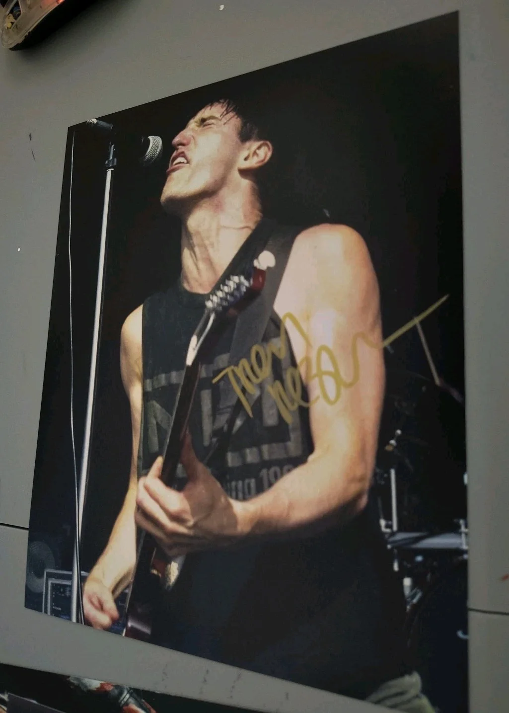 Trent Reznor Rare Signed 8x10 Live Downward Era Nine Inch Nails Spiral, изображение 3