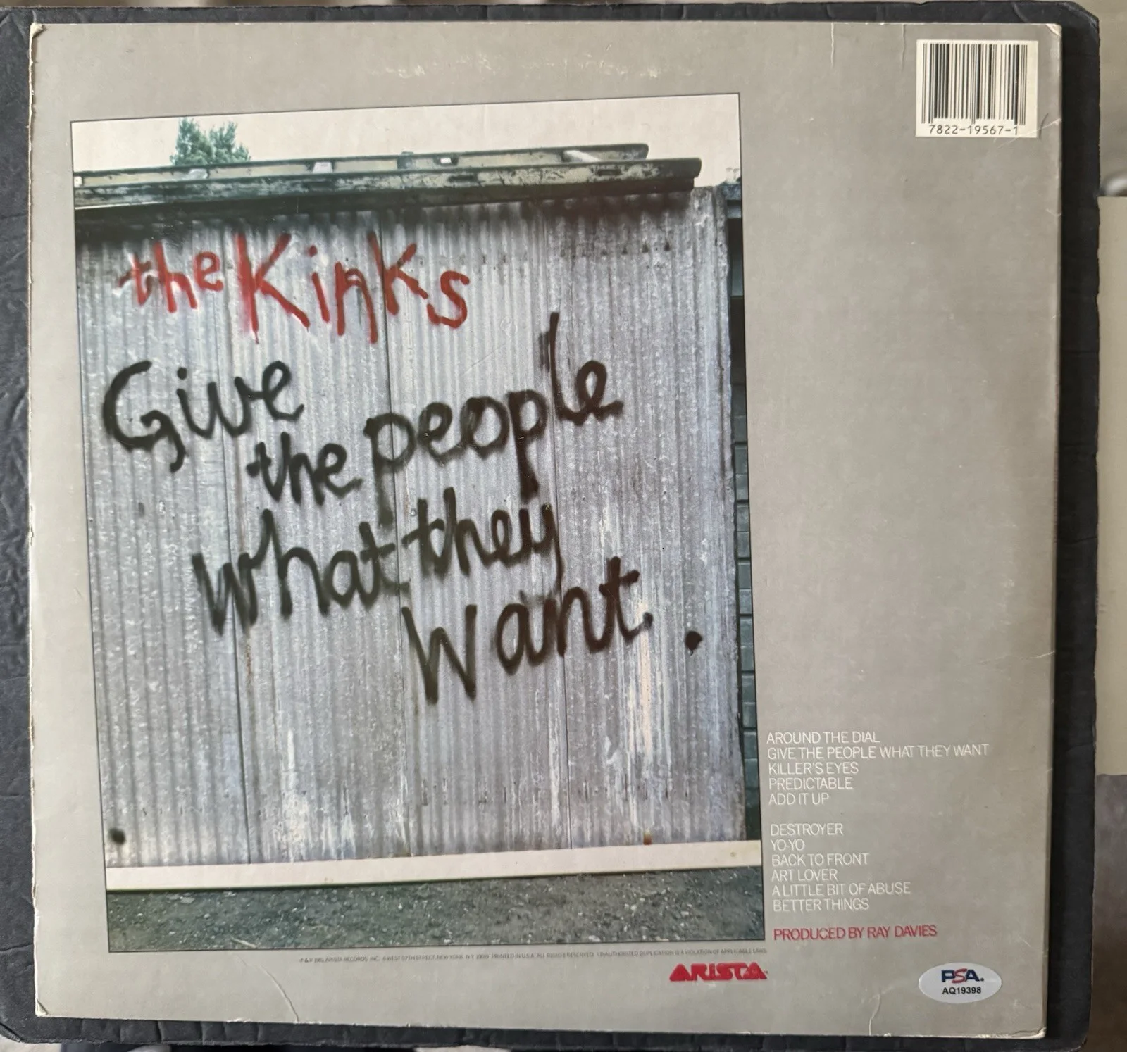 THE KINKS SIGNED VINYL DAVE DAVIES AUTOGRAPH PSA GIVE THE PEOPLE WHAT THEY WANT, image 2