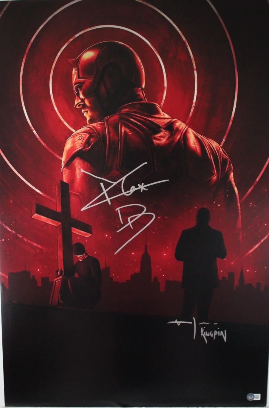 Charlie Cox & Vincent D'Onofrio — Charlie Cox & Vincent D’Onofrio Signed 20x30 Photo “DD” & “Kingpin” Beckett COA