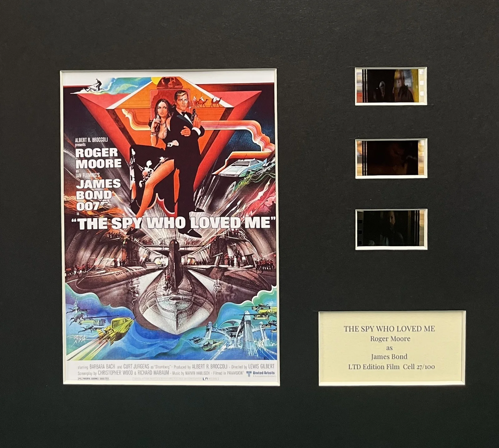 007 JAMES BOND THE SPY WHO LOVED ME. Roger Moore. 35mm Film Cell Display, image 3