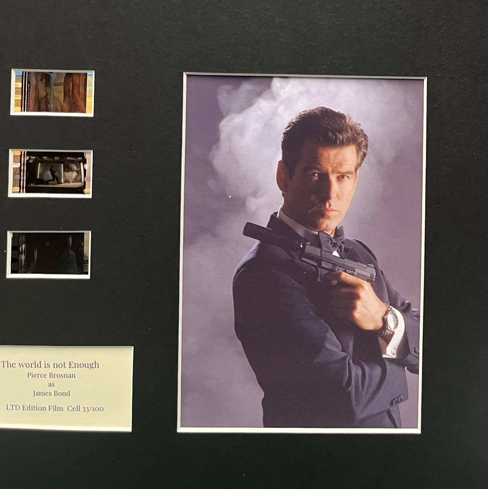 007 JAMES BOND THE WORLD IS NOT ENOUGH Pierce Brosnan 35mm Film Cell Display, image 4