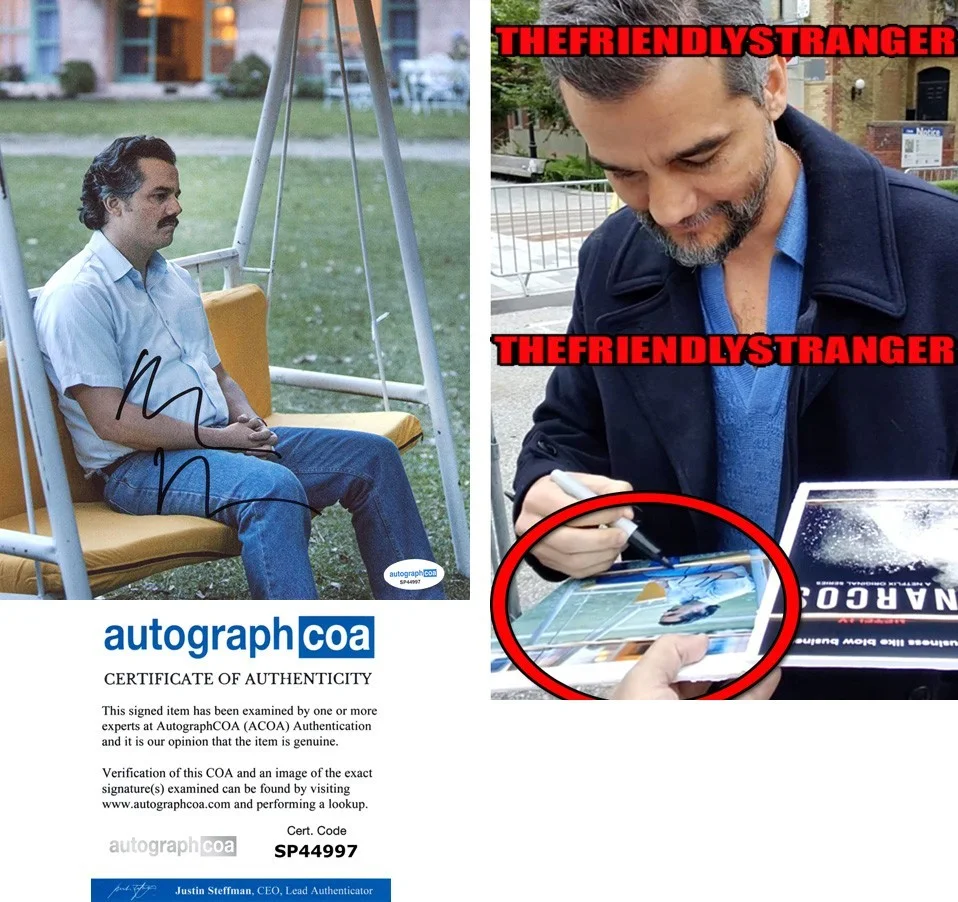 WAGNER MOURA — Wagner Moura signed "NARCOS" 8x10 Photo g EXACT PROOF Pablo Escobar ACOA COA
