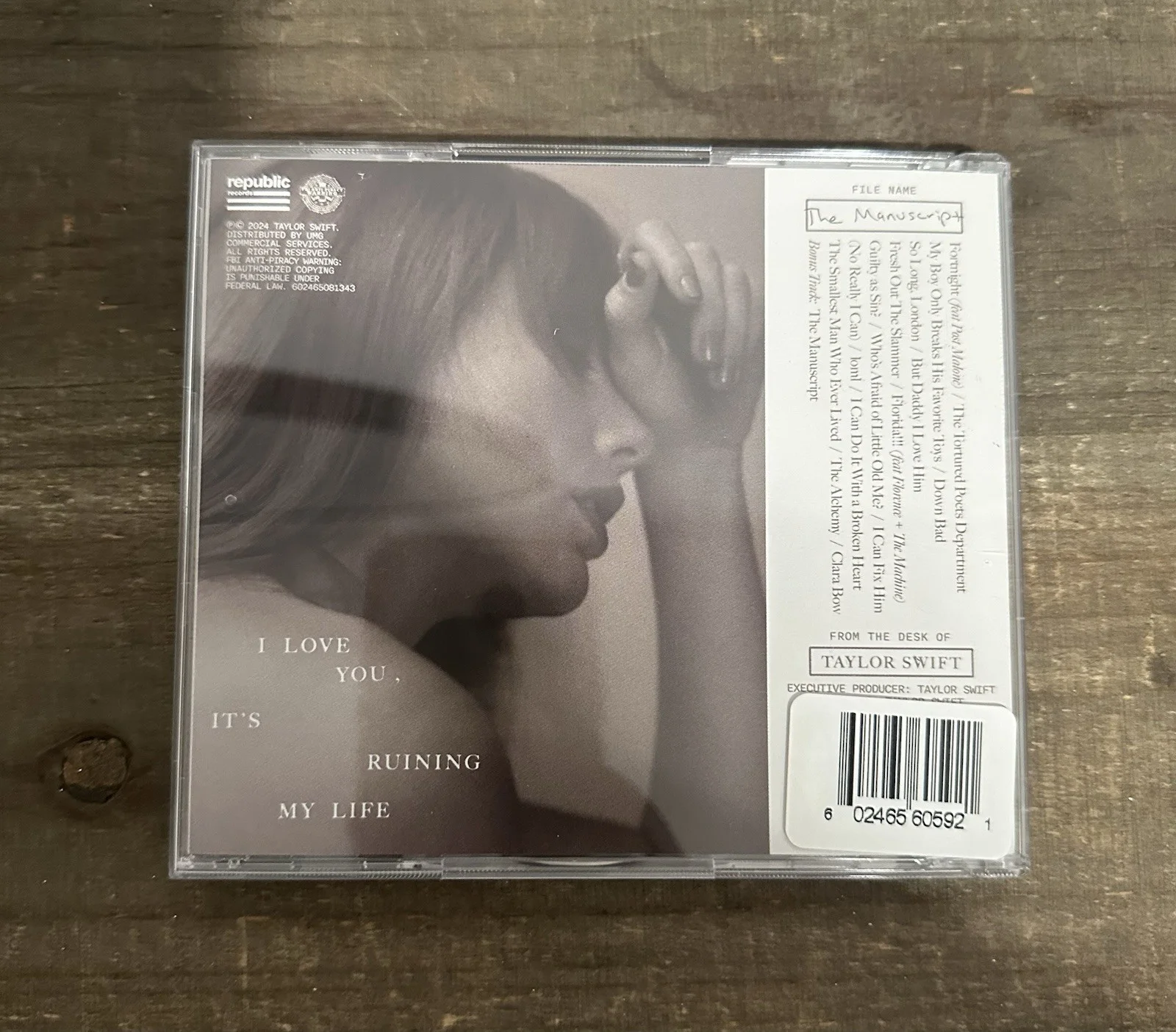 Taylor Swift The Tortured Poets Department Signed CD Insert, image 3
