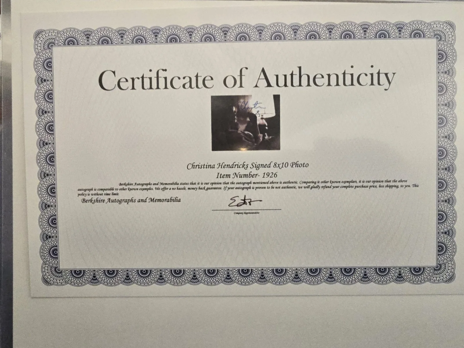 Christina Hendricks Signed 8x10 Photo Berkshire Autographs And Memo Mad Men, image 2