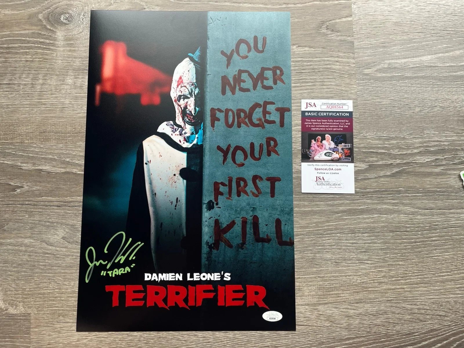 Jenna Kanell — Jenna Kanell Signed Terrifier 11x17 Photo JSA COA Tara Heyes Art The Clown
