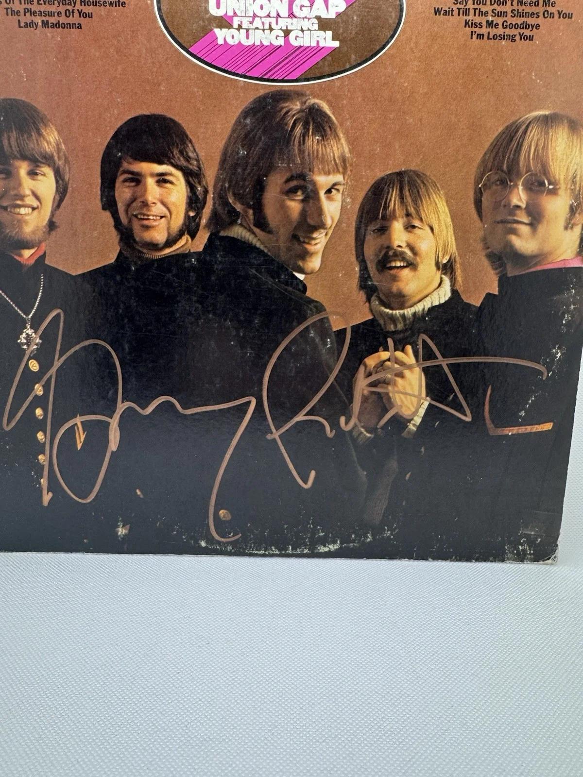 GARY PUCKETT AND THE UNION GAP SIGNED VINYL YOUNG GIRL PSA/DNA COA AUTOGRAPH LP, изображение 2