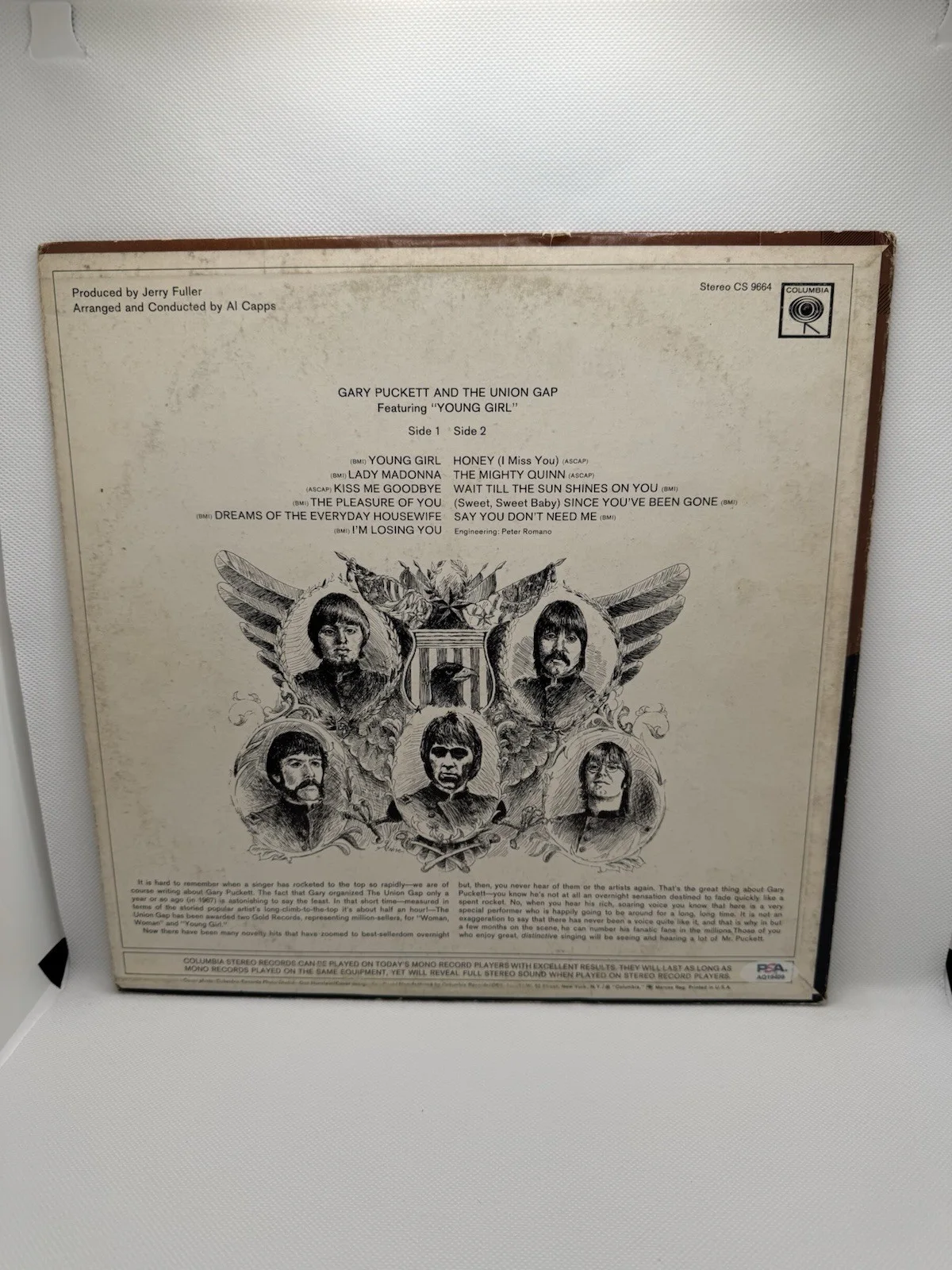 GARY PUCKETT AND THE UNION GAP SIGNED VINYL YOUNG GIRL PSA/DNA COA AUTOGRAPH LP, изображение 3