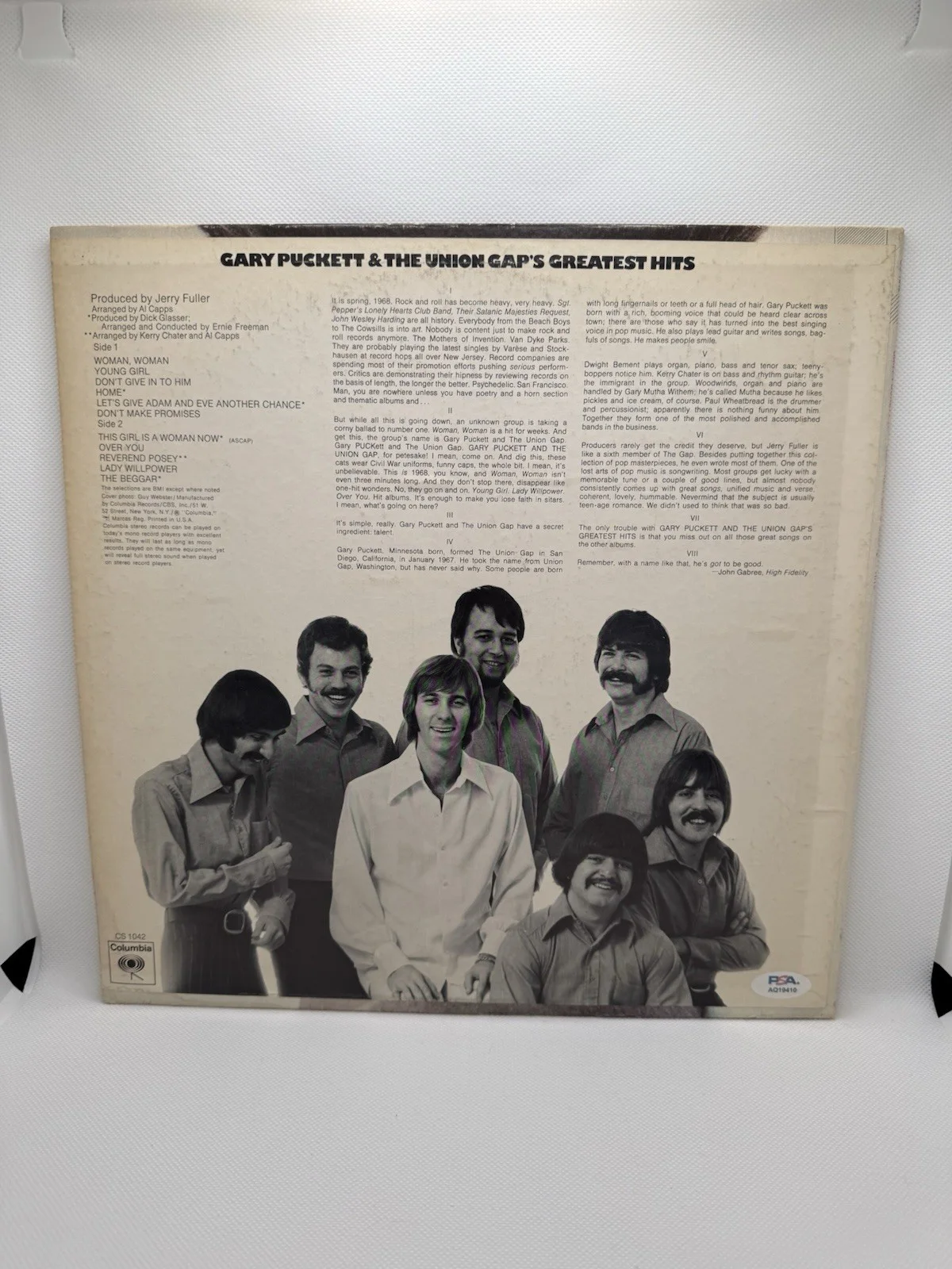GARY PUCKETT AND THE UNION GAP SIGNED VINYL GREATEST HITS PSA/DNA COA AUTOGRAPH, image 4