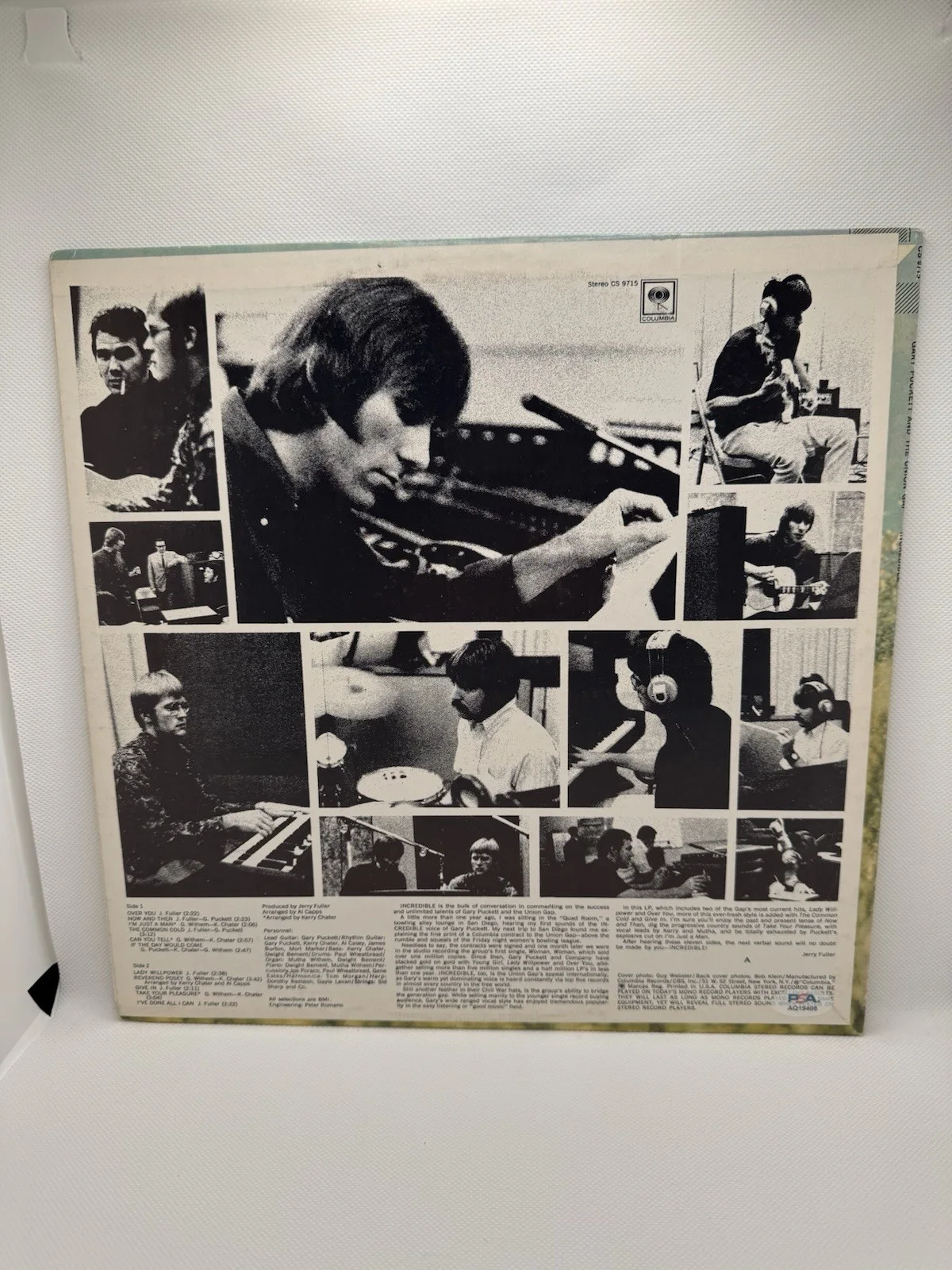 GARY PUCKETT AND THE UNION GAP SIGNED VINYL INCREDIBLE PSA/DNA COA AUTOGRAPH LP, image 3
