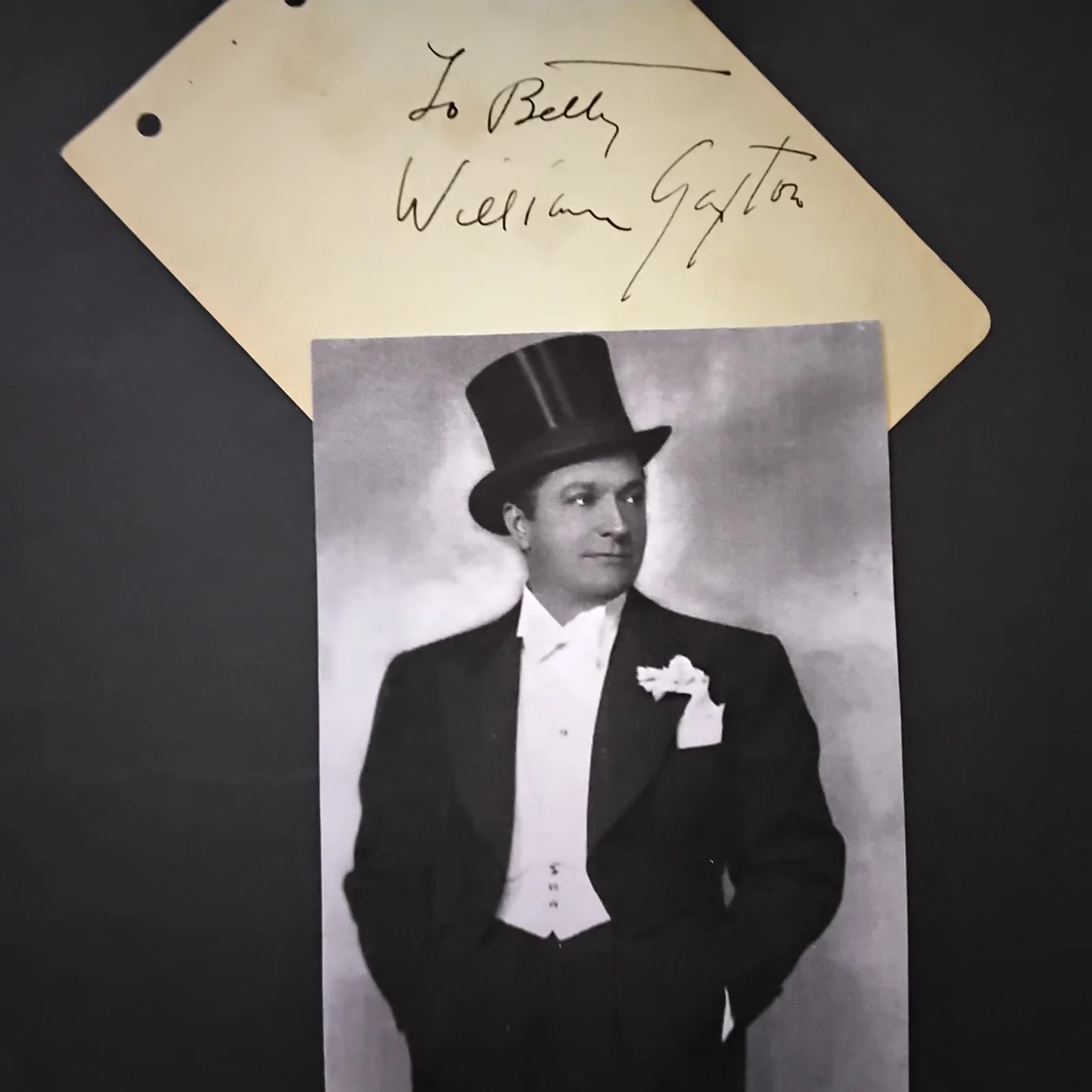 William Gaxton SIGNED Paper Movie Stage Actor Anything Goes Musicals Gershwin, изображение 2