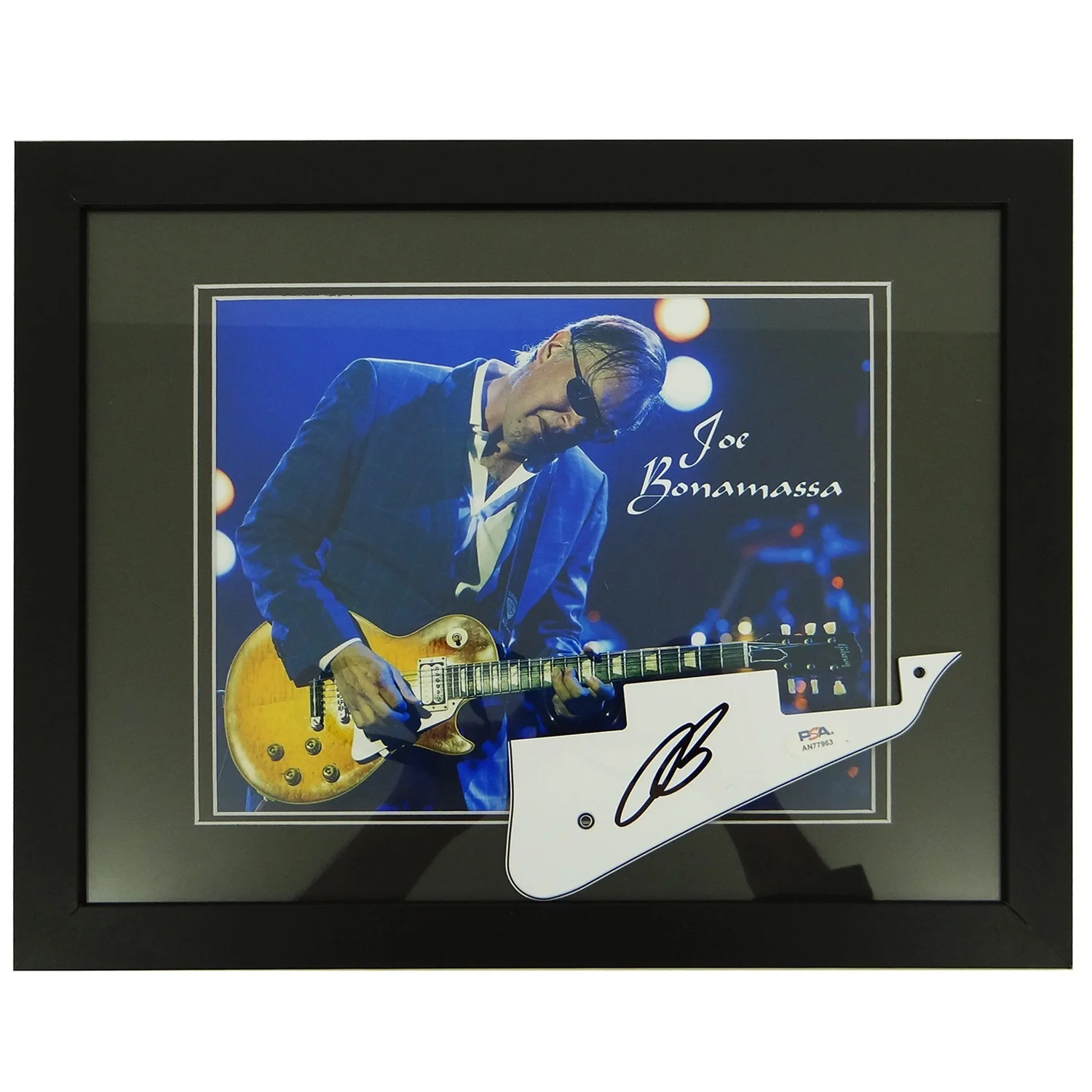 Joe Bonamassa Hand-Signed Pickguard on Custom Framed 8x10 Photo w/PSA COA, image 2