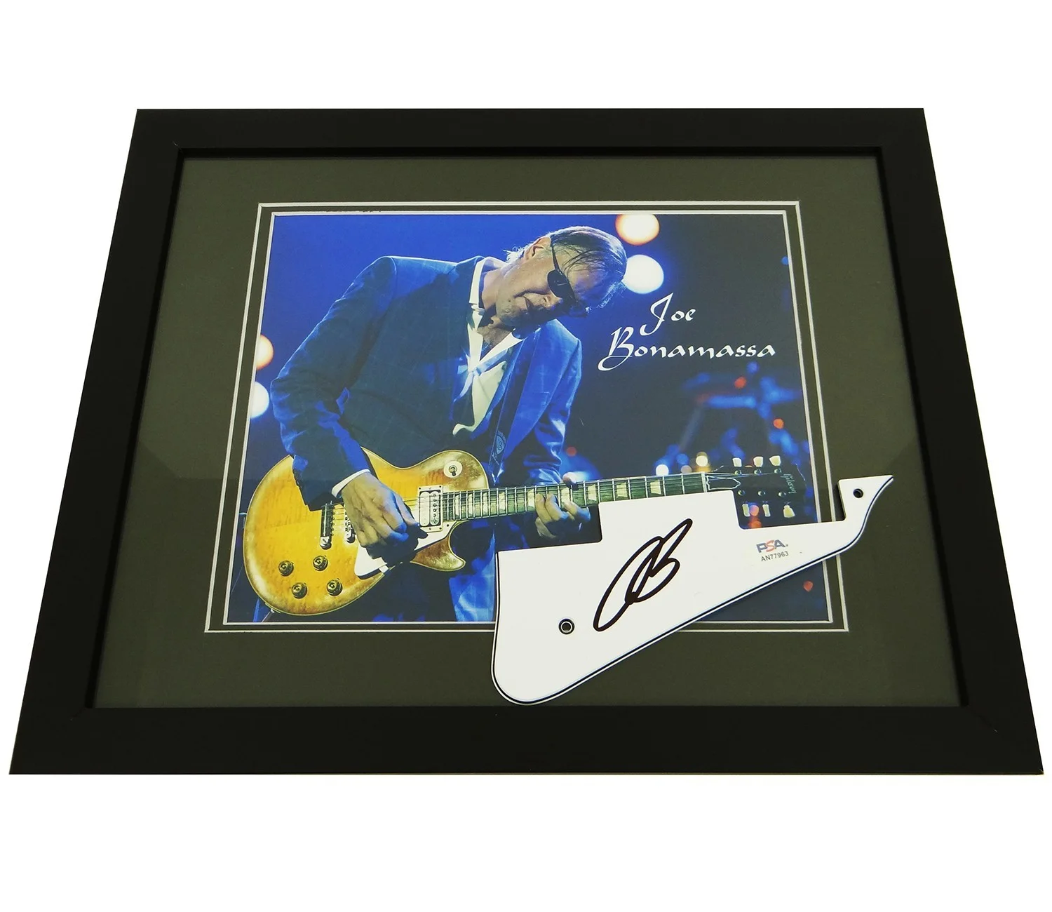 Joe Bonamassa Hand-Signed Pickguard on Custom Framed 8x10 Photo w/PSA COA, image 3