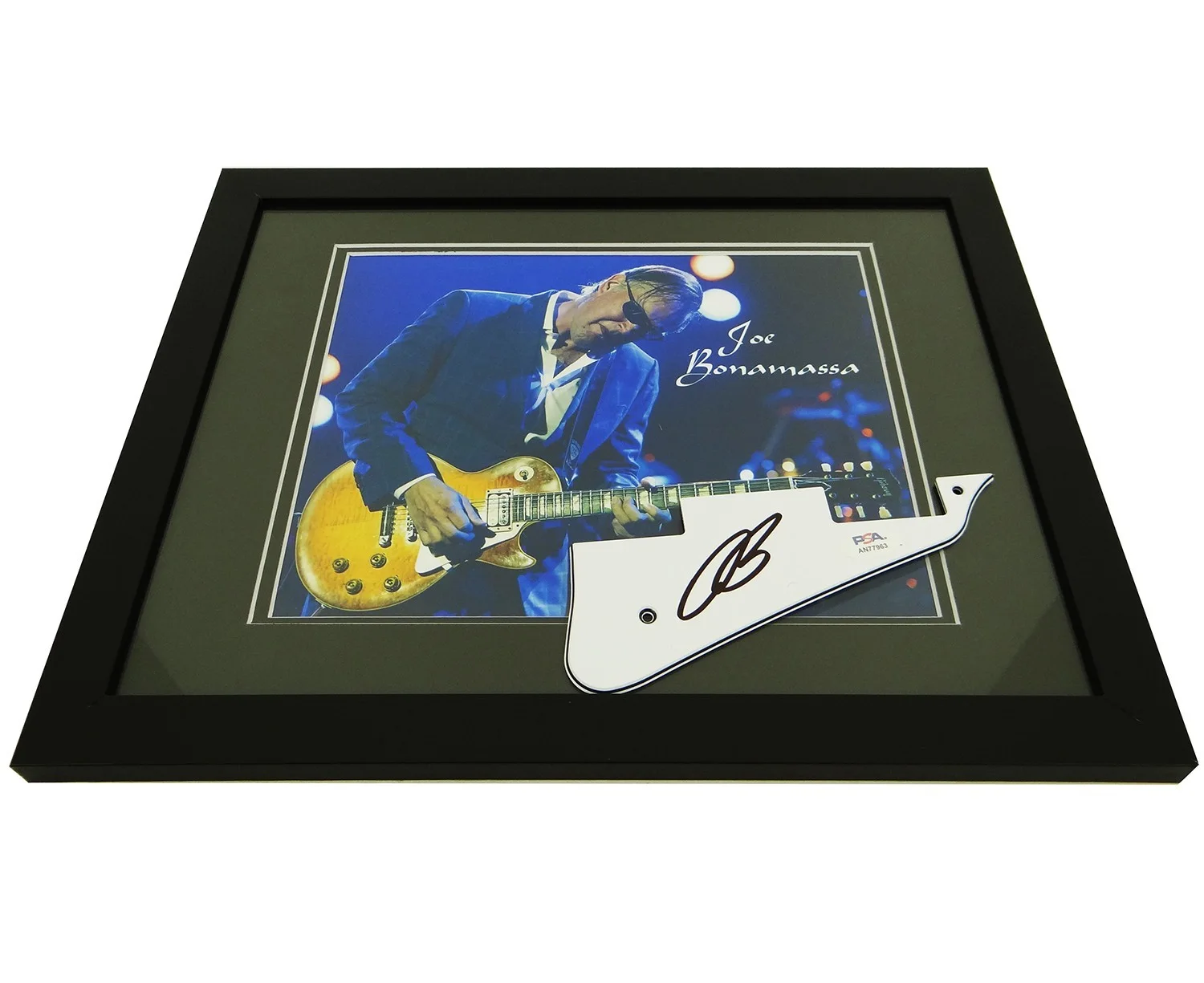 Joe Bonamassa Hand-Signed Pickguard on Custom Framed 8x10 Photo w/PSA COA, image 4