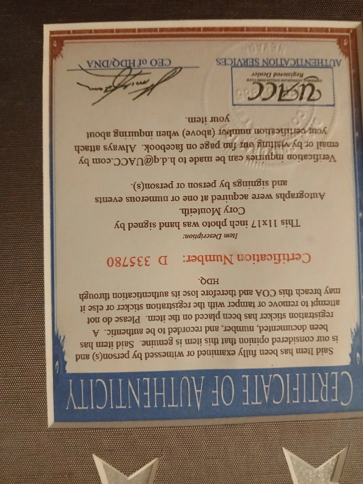 Corey Monteith Signed Picture with COA, image 5