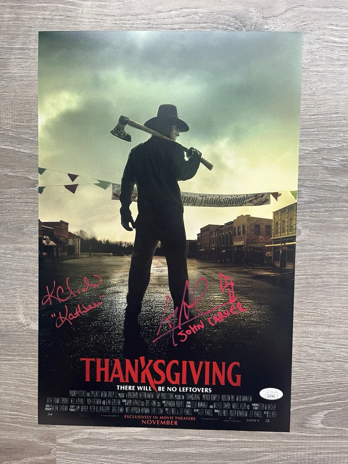 Karen Cliche Alex Armbruster Signed Thanksgiving 11x17 Photo JSA COA John Carver, изображение 2