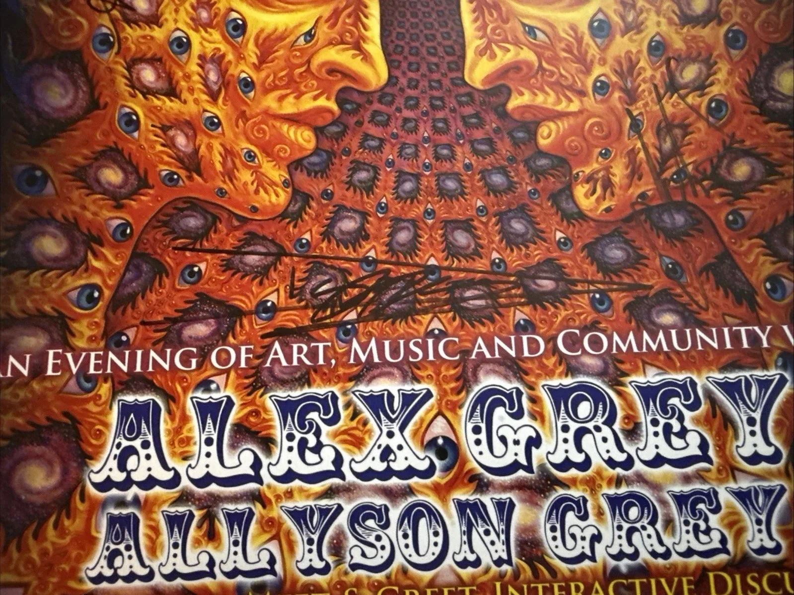 Tipper, Alex Grey & Allyson Grey, Jonathan Singer Signed Event poster, 11/19/11, изображение 3
