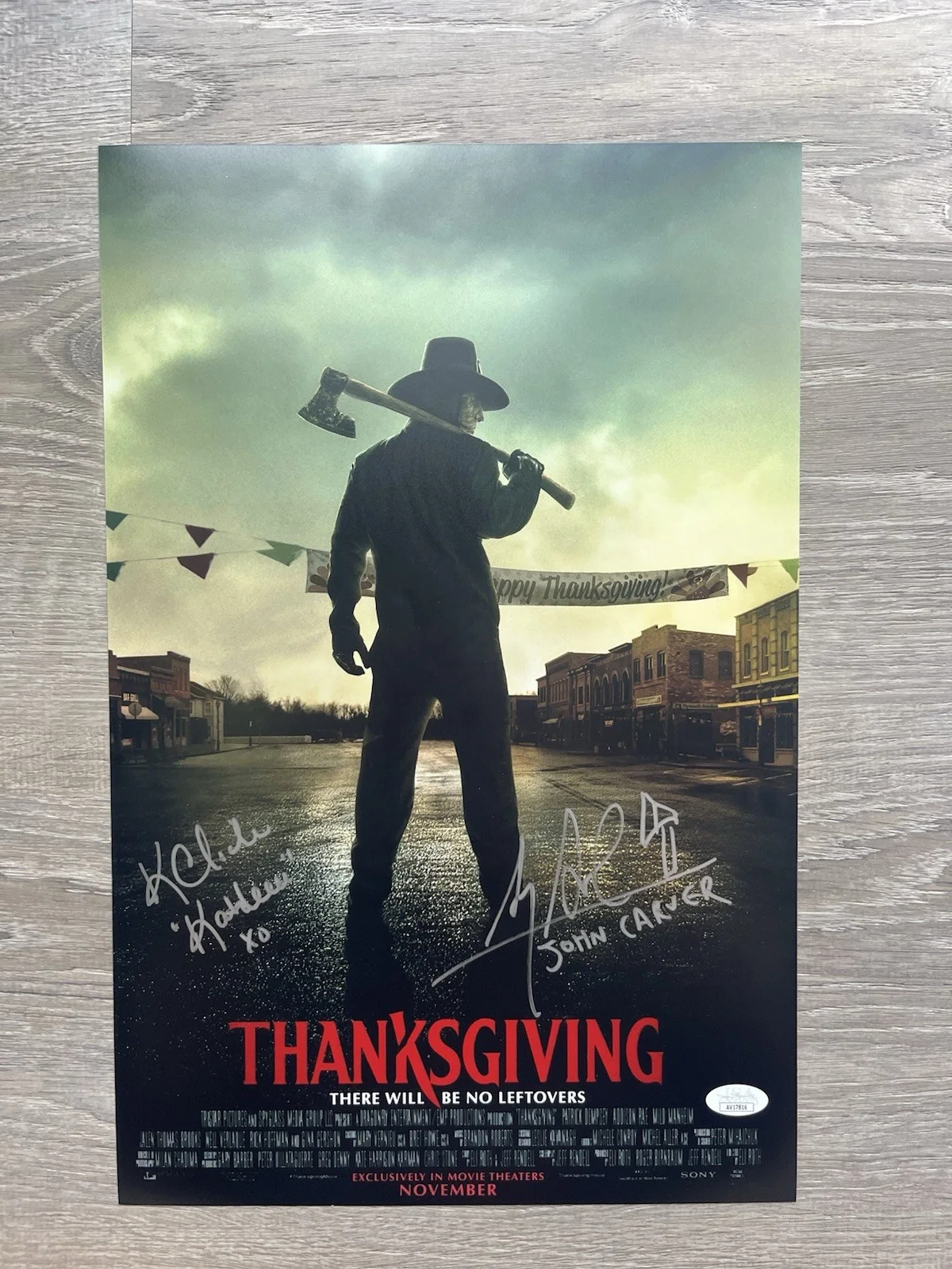Karen Cliche Alex Armbruster Signed Thanksgiving 11x17 Photo JSA COA John Carver, image 2