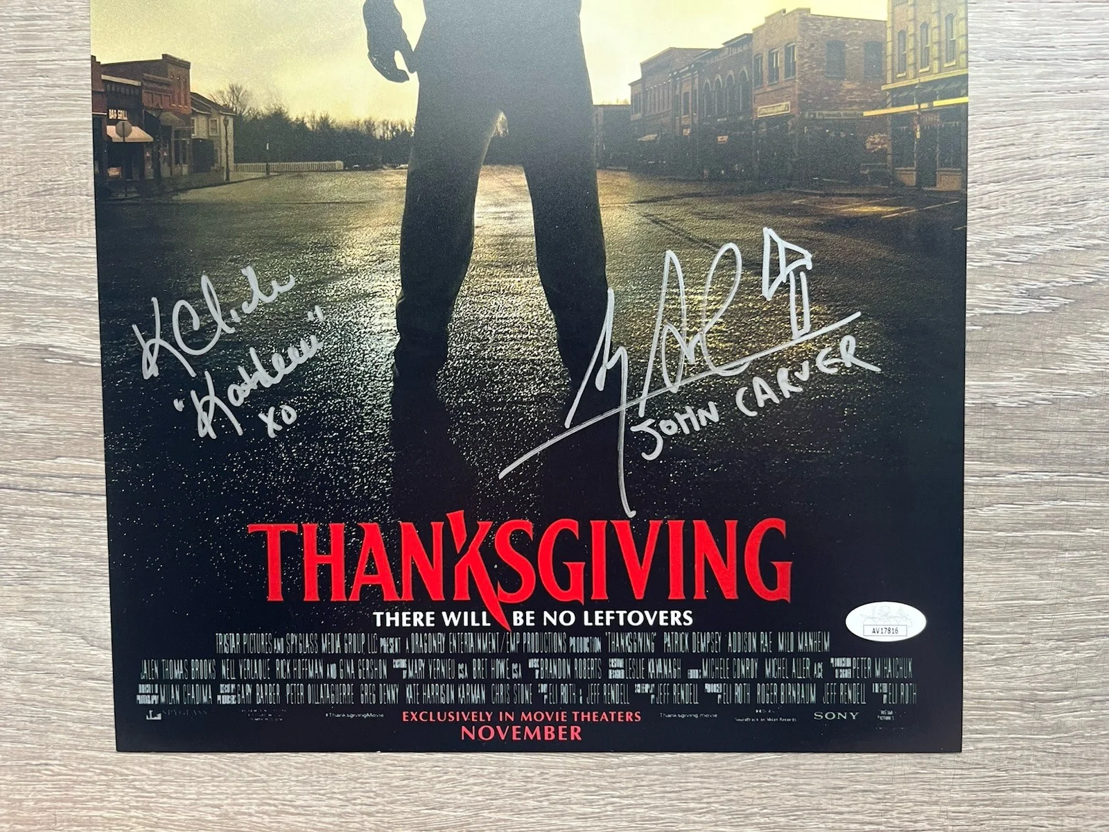 Karen Cliche Alex Armbruster Signed Thanksgiving 11x17 Photo JSA COA John Carver, image 3
