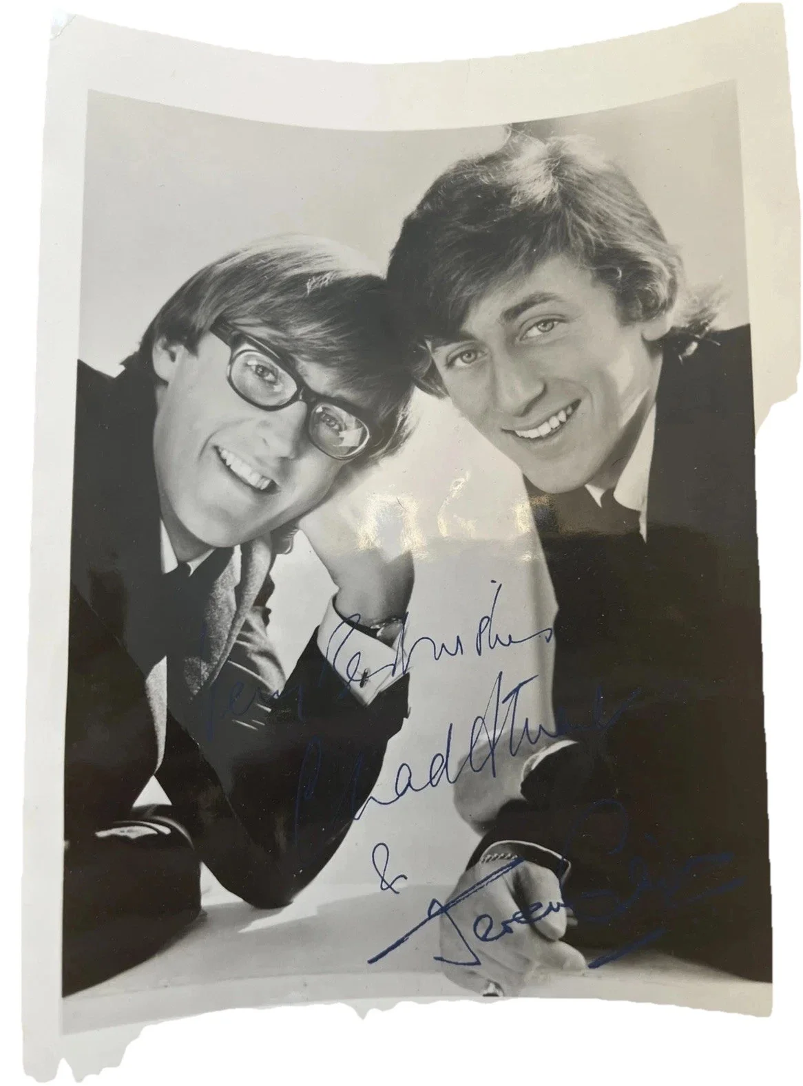 Rare Chad & Jeremy 5x7 Autographs Yesterday's Gone British Duo Band READ, image 2