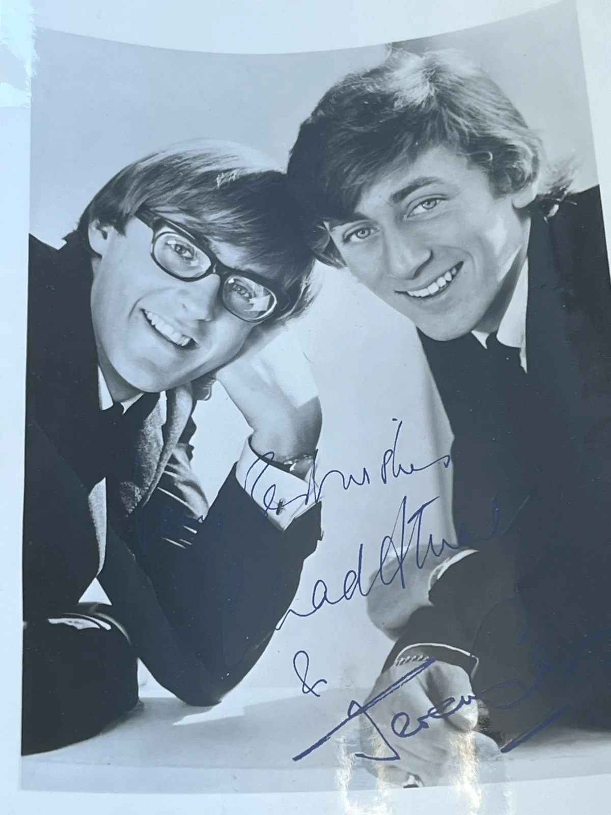 Rare Chad & Jeremy 5x7 Autographs Yesterday's Gone British Duo Band READ, image 3