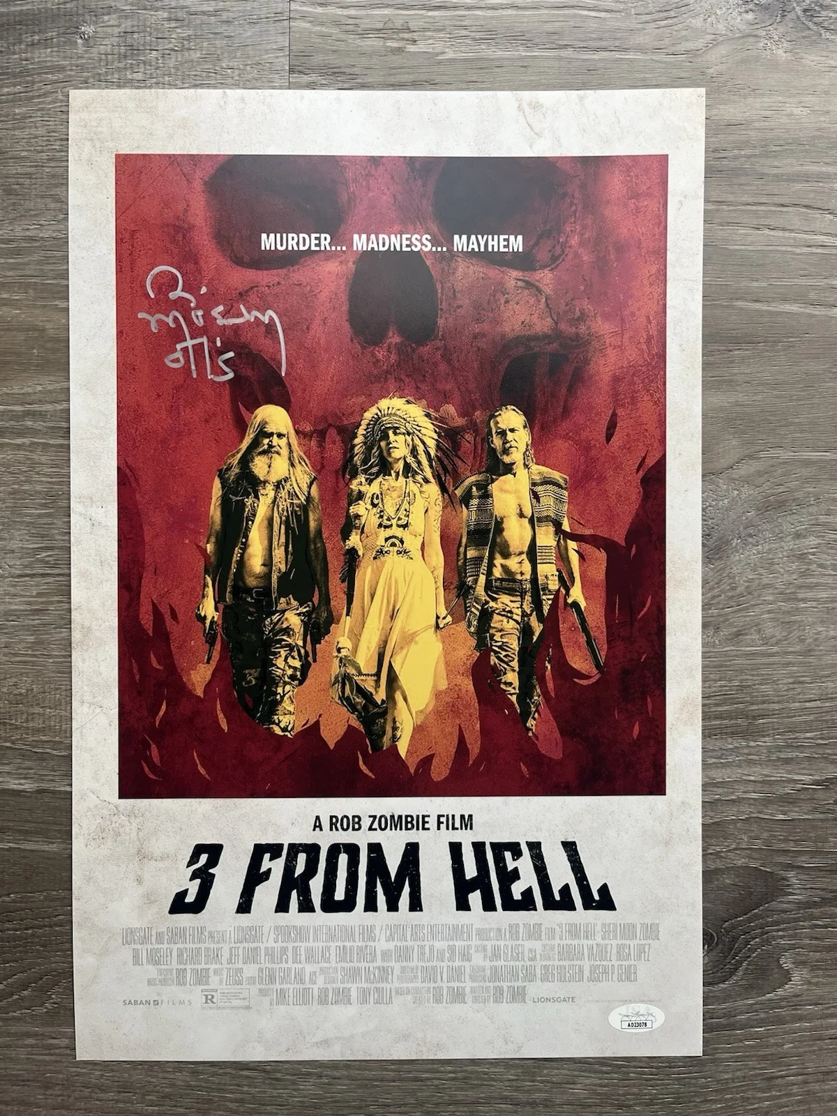 Bill Moseley — Bill Moseley Signed 3 From Hell 11x17 Photo JSA COA Otis Driftwood Horror Auto, image 2