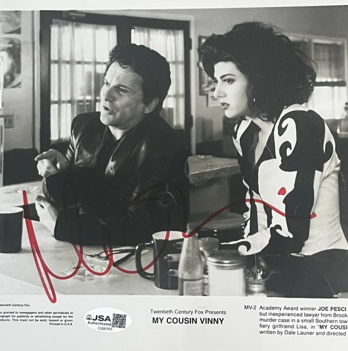 Marisa Tomei — My Cousin Vinny 8x10 Press Photo Signed by Marisa Tomei (JSA), изображение 2