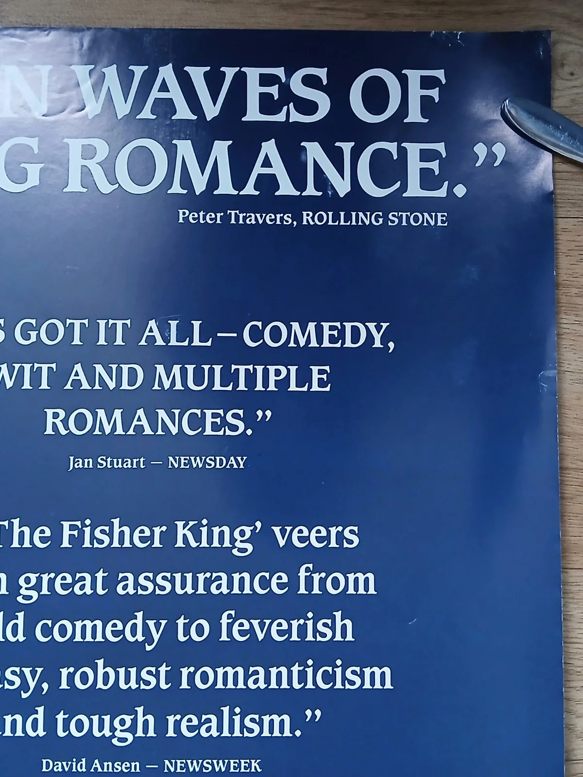 THE FISHER KING (1991) rolled original UK quad poster - Robin Williams - Gilliam, изображение 5