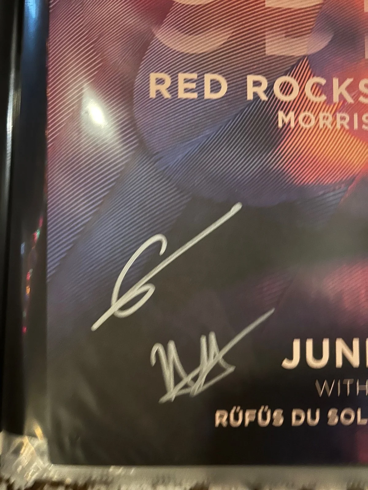 Odesza 2016 Red Rocks Autographed 16x23 Poster Signed Colorado Limited, изображение 2