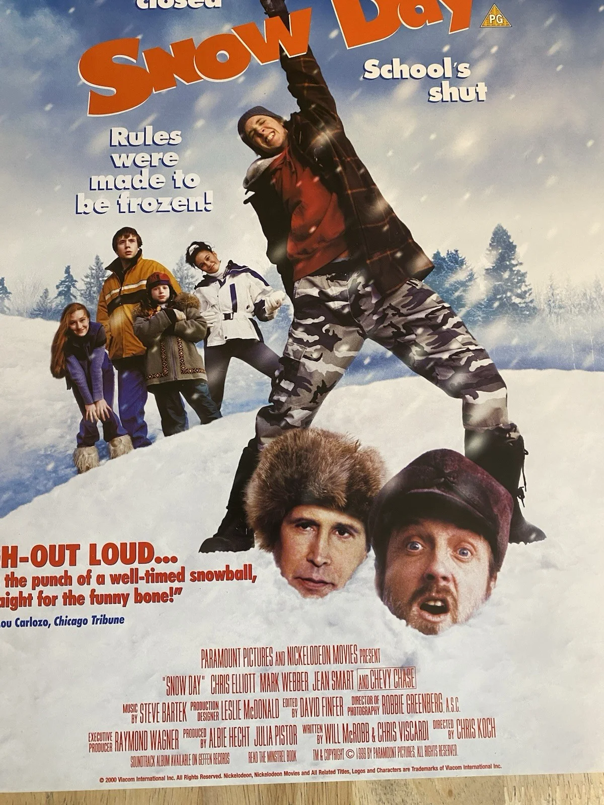 SNOW DAY CHEVY CHASE NICKELODEON ORIGINAL POSTER Video Shop DVD VHS 16.5x16.5", image 2