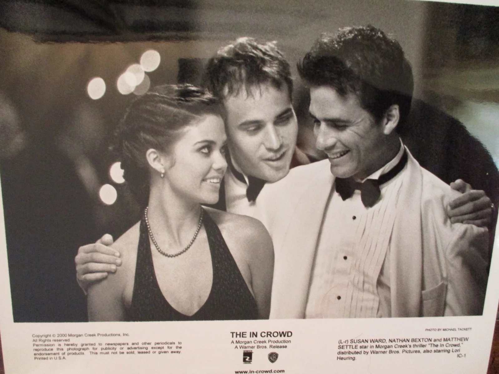 Susan Ward/Nathan Bexton/Matthew Settle("THE IN CROWD")2000 10 x 8 B & W Photo, изображение 2